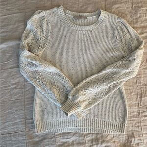 LOFT Women's Textured Knit Sweater - Light Gray